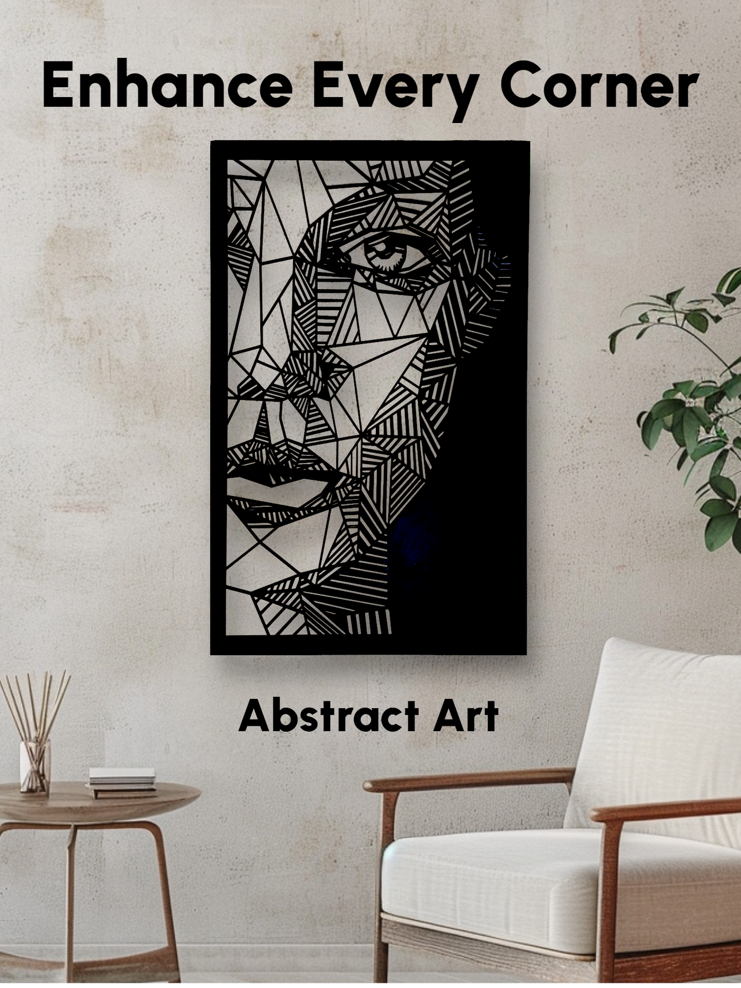 Geometric Abstract Face (24x16 inch)
