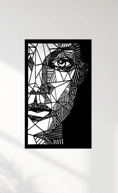 Geometric Abstract Face (24x16 inch)